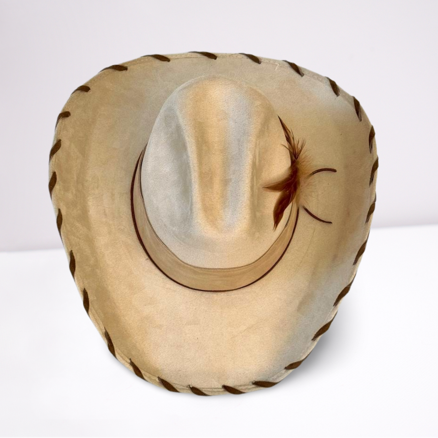 Brown Suede Band Cowboy Hat